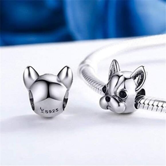 Love Sterling Silver French Bulldog Puppy Charm for Dog Lovers - Picture 2 of 5
